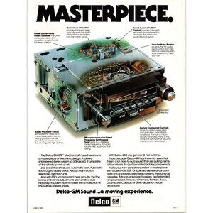 1980 Delco-GM ETR Electronic Tuner Car Stereo Vintage Print Ad 80s Tech Wall Art
